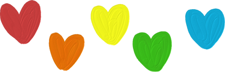 Cute Painterly Pride LGBT Hearts